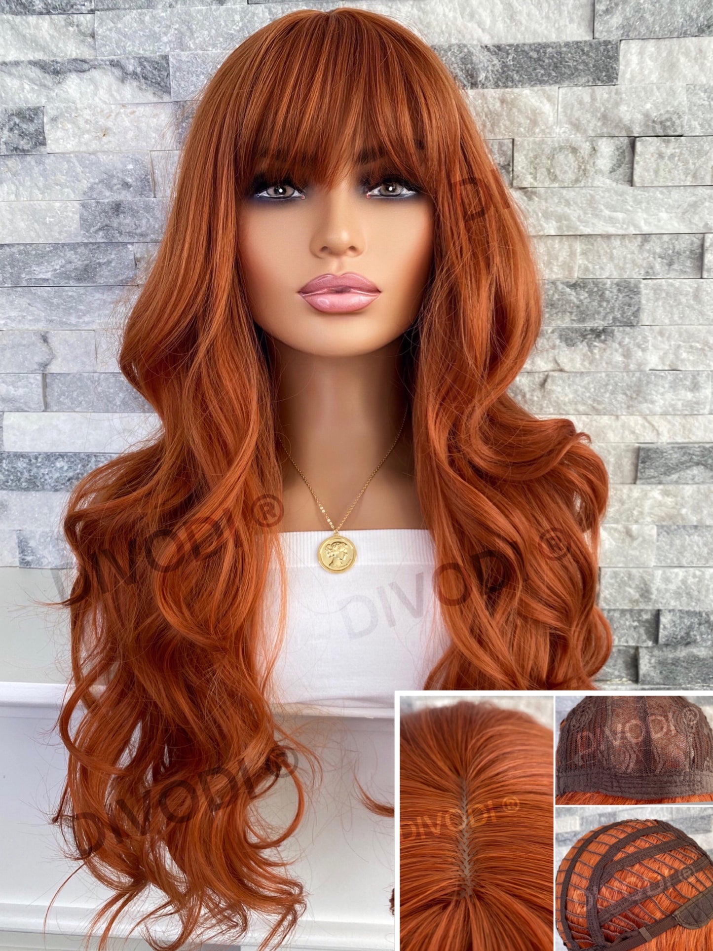 Ginger-Red with Bangs Non-Lace Wig