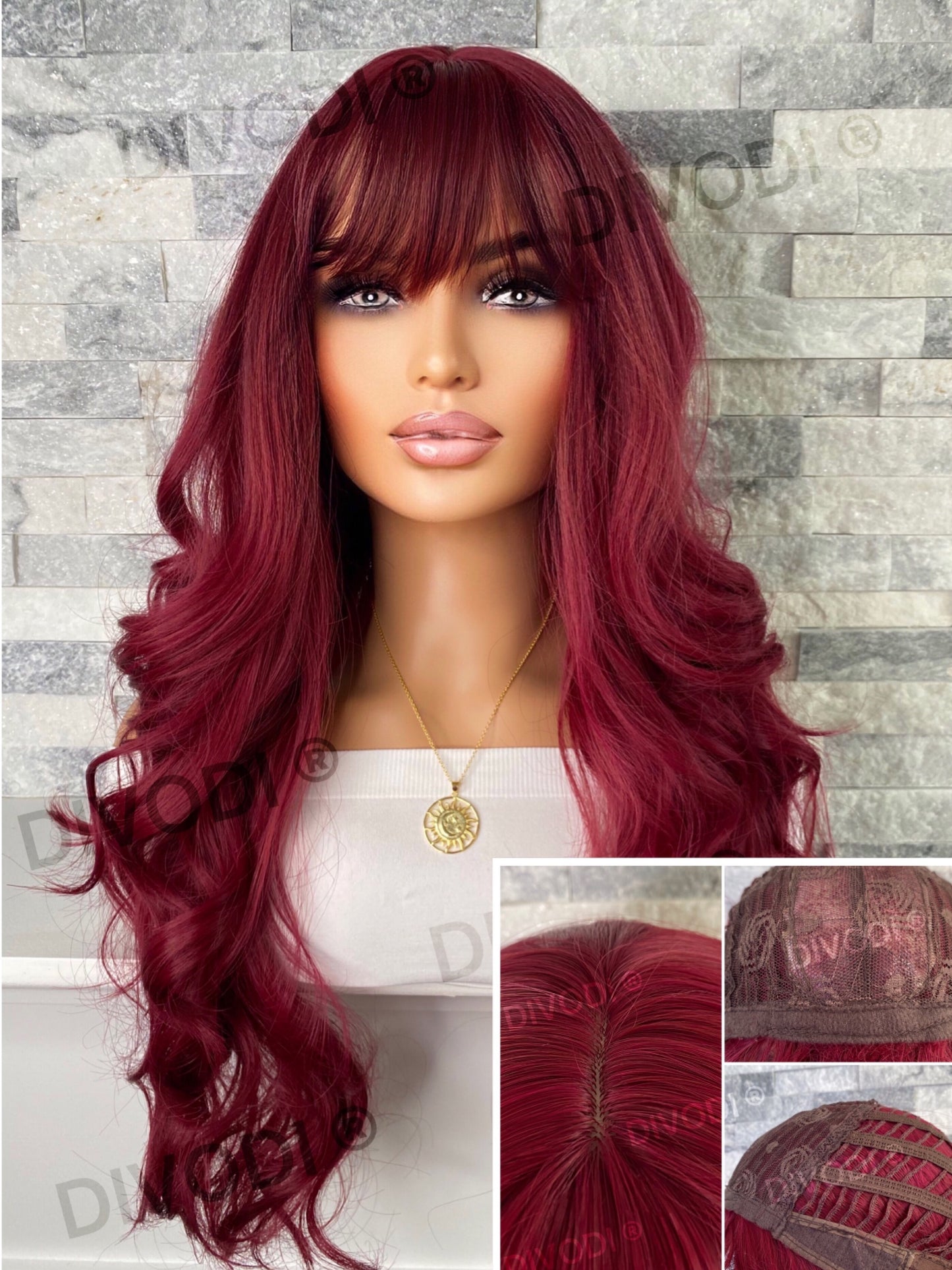 Carina-Auburn Red with Bangs Non-Lace Wig