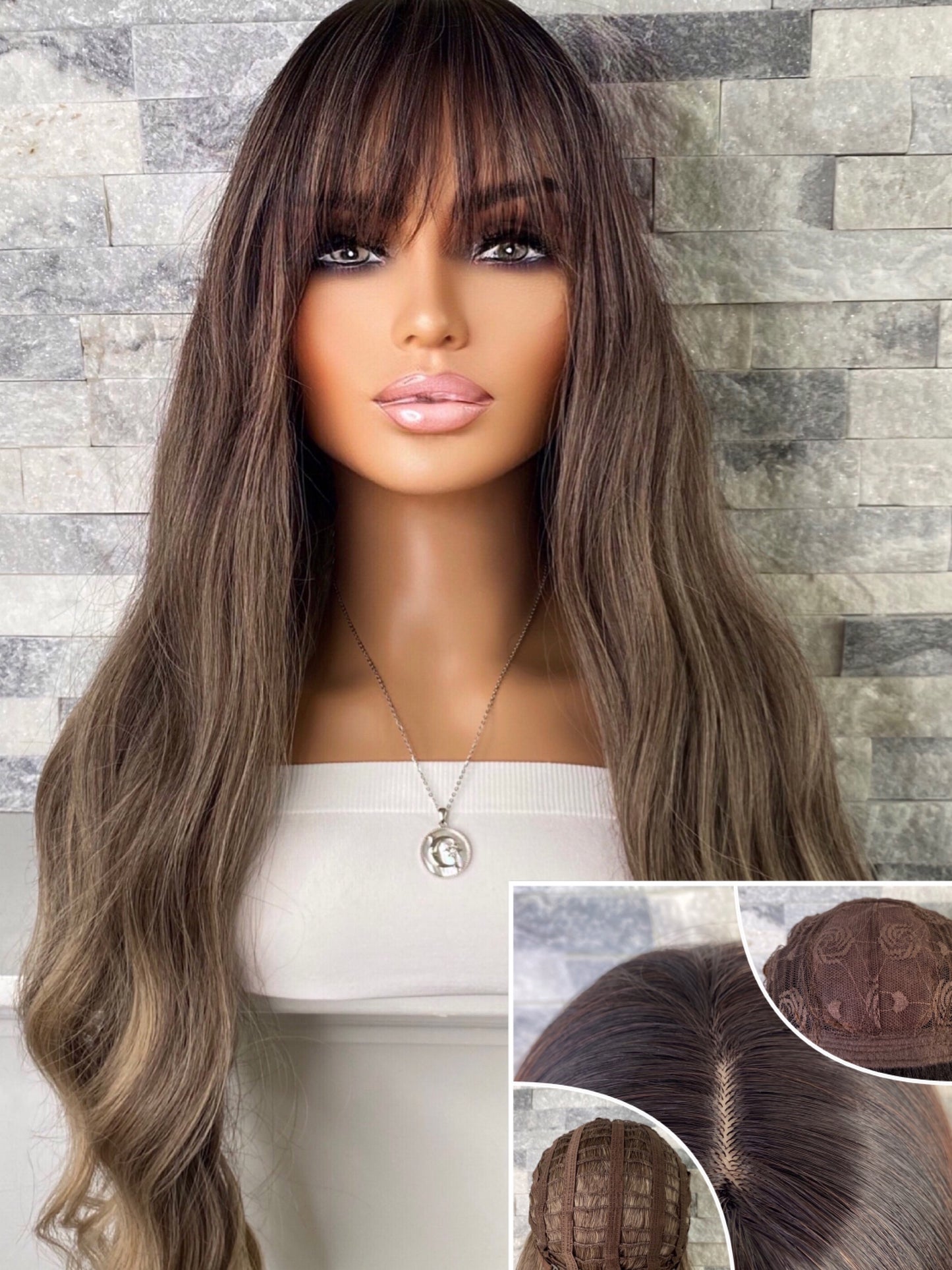 Gemma-Ombre Brown/Ash Blonde Non-Lace Wig