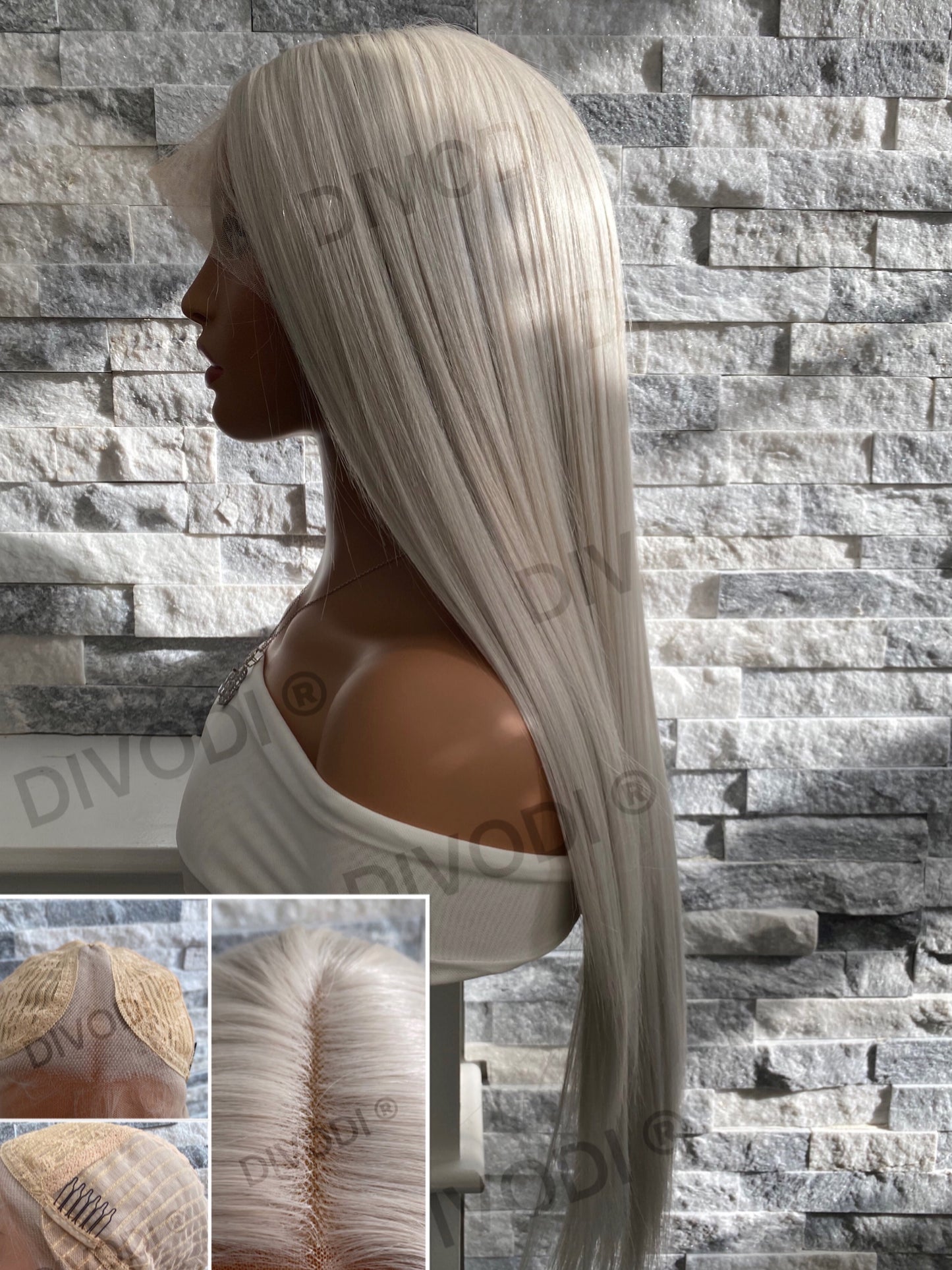 Aspen-Platinum Blonde-Futura Fiber-T-Part Lace Front Wig