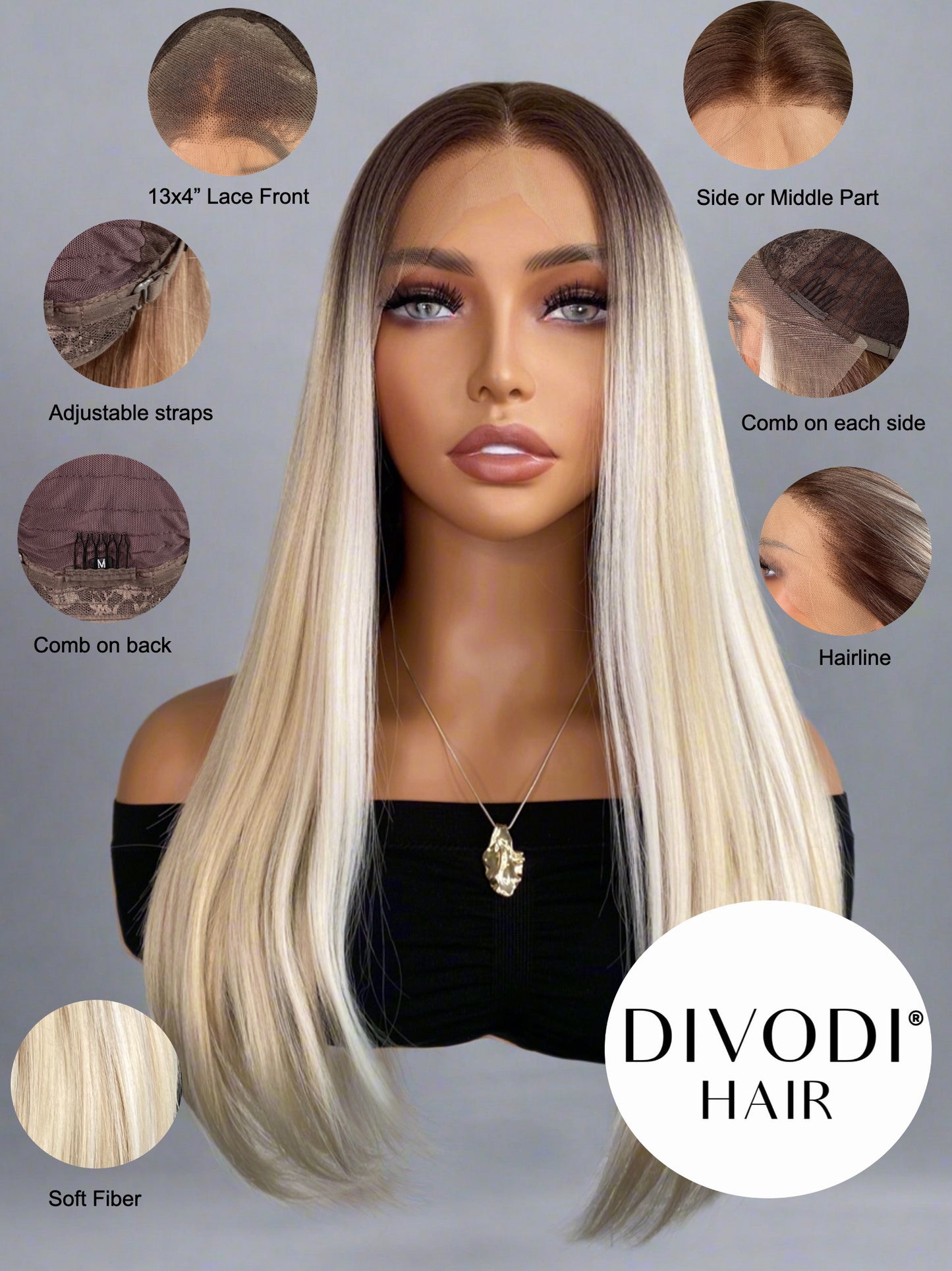 Vienna-Ombre Blonde Futura Fiber (13x4) Lace Front Wig