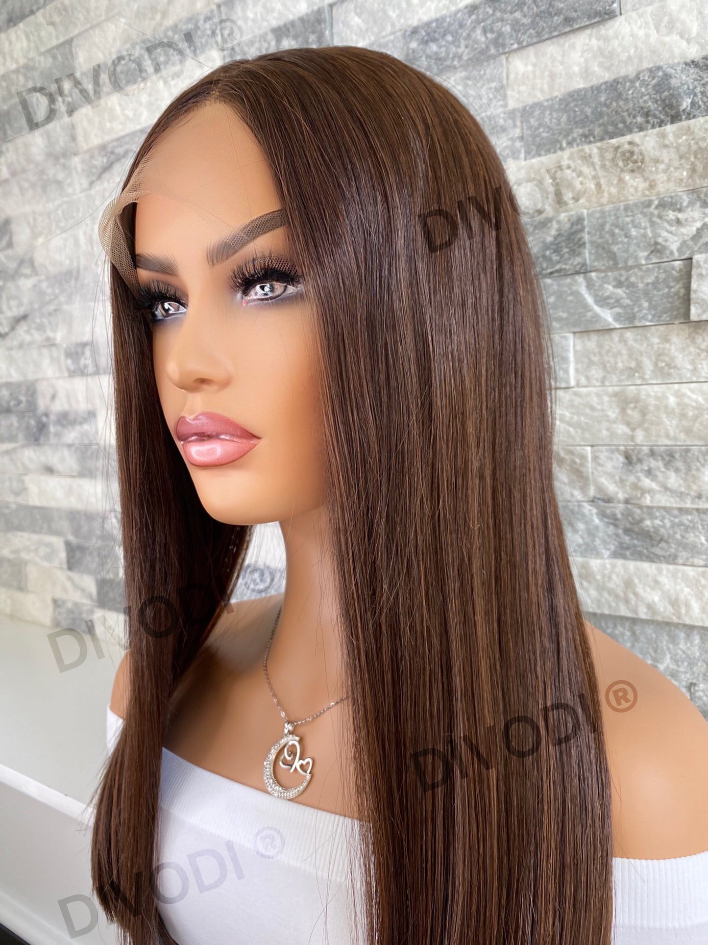Diana-Brown Futura Fiber T-Part Lace Front Wig