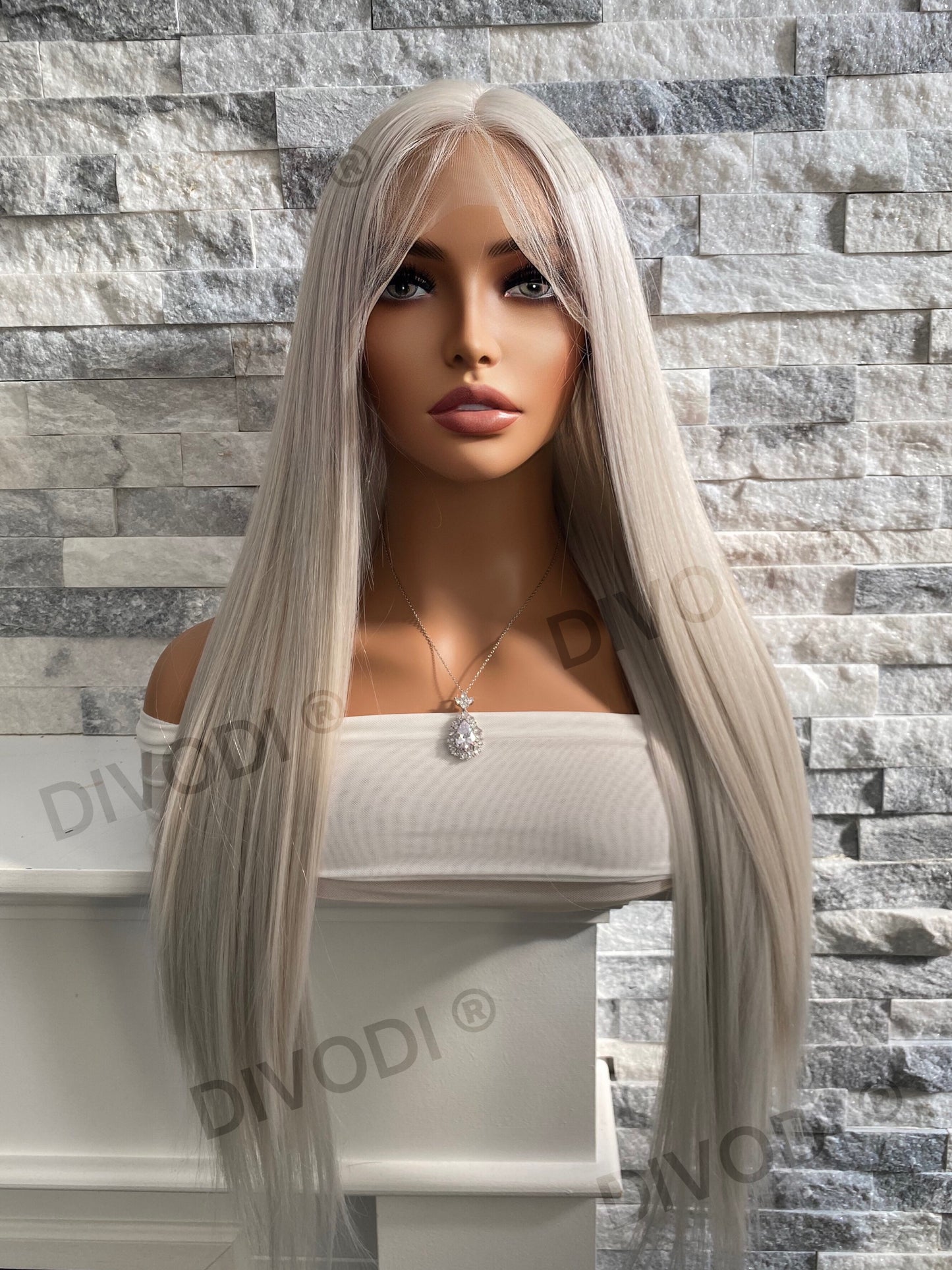 Aspen-Platinum Blonde-Futura Fiber-T-Part Lace Front Wig