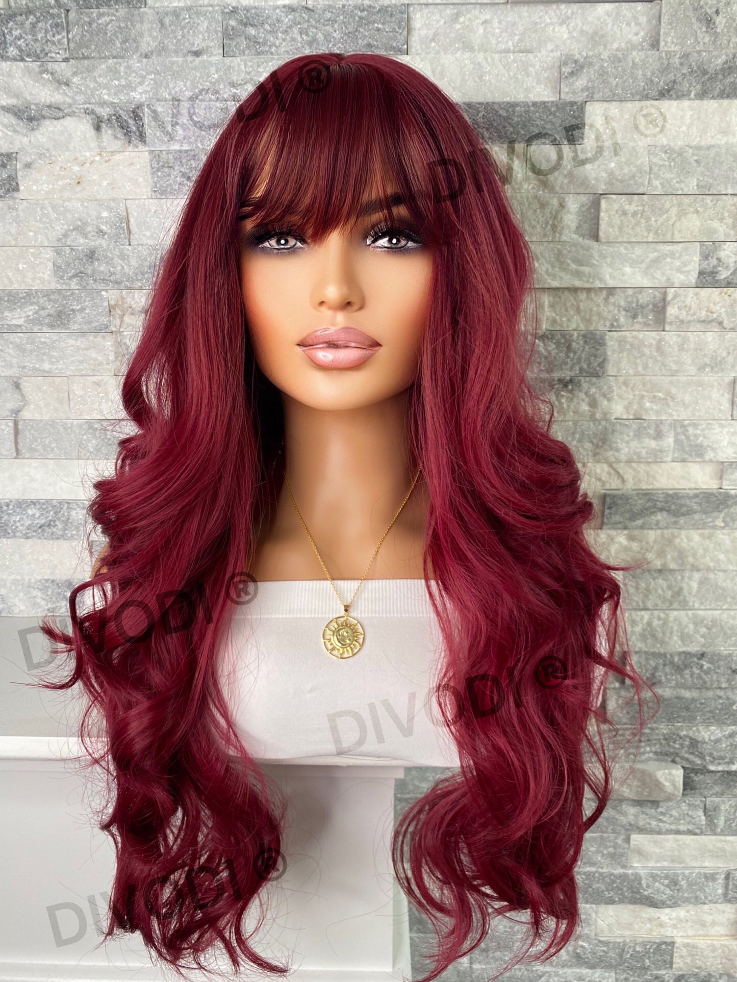Carina-Auburn Red with Bangs Non-Lace Wig