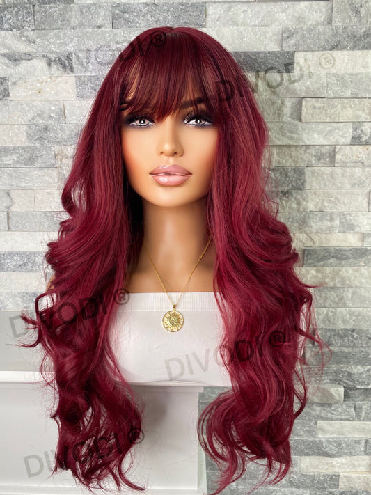 Carina-Auburn Red with Bangs Non-Lace Wig