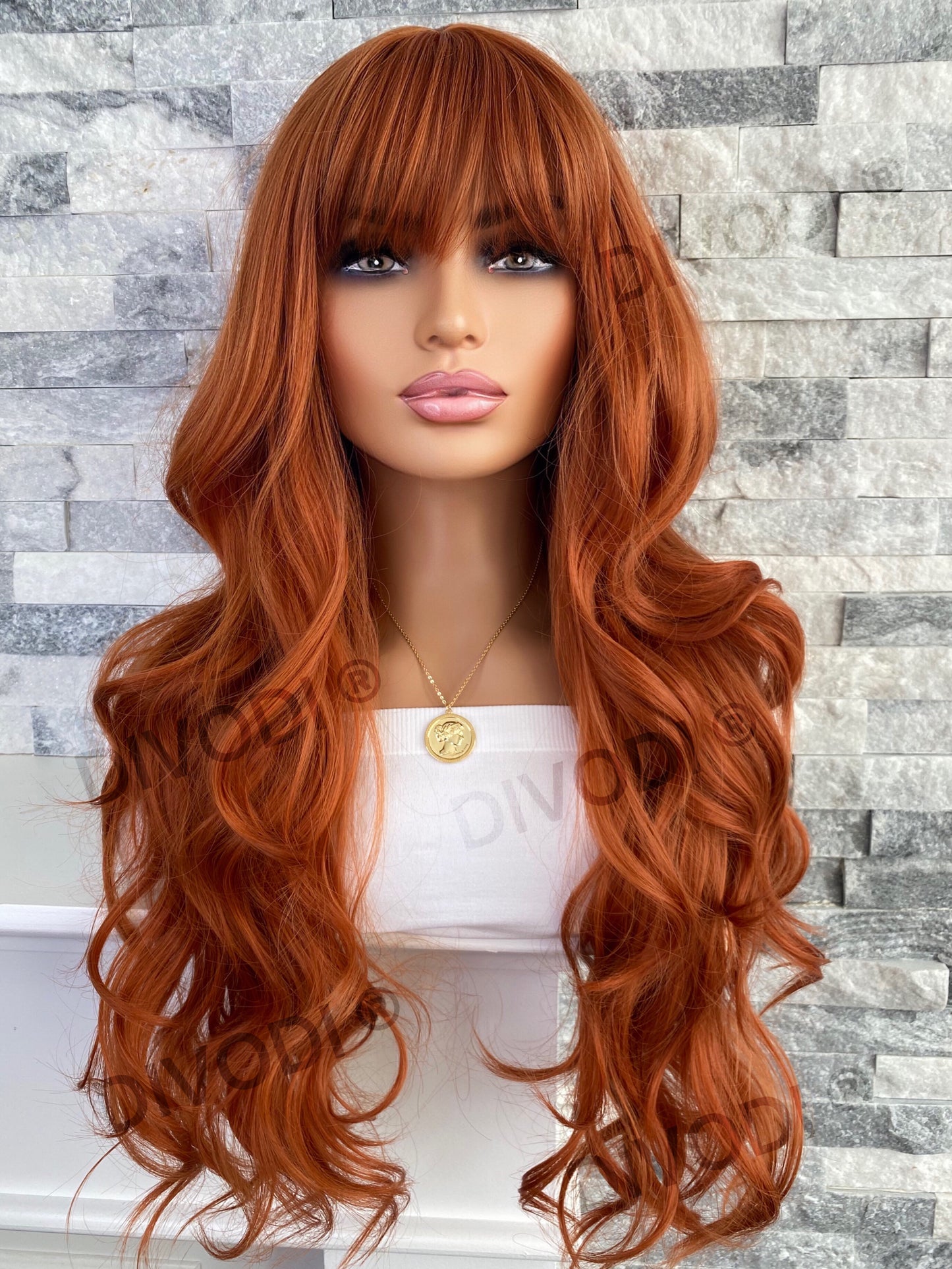 Ginger-Red with Bangs Non-Lace Wig