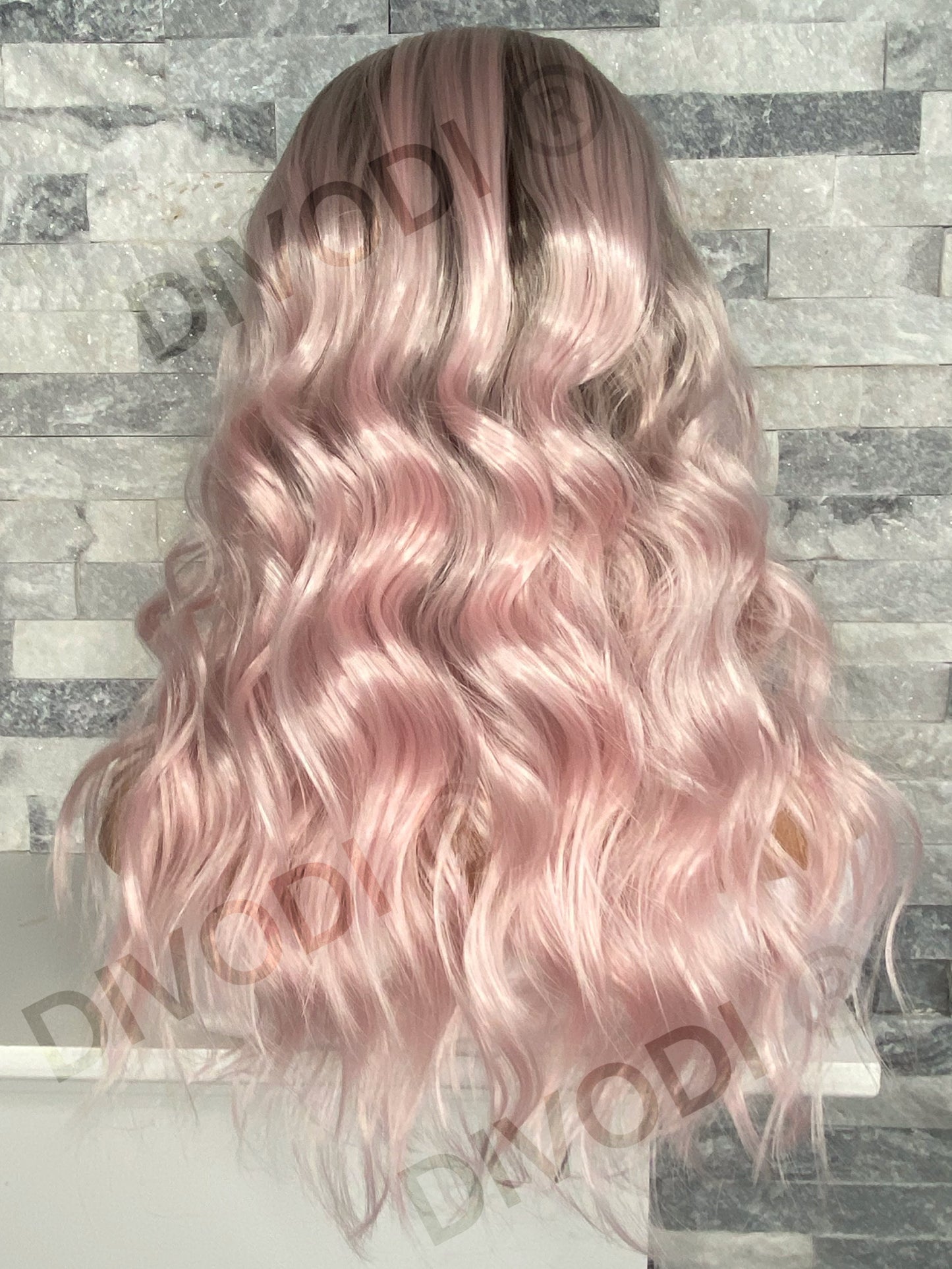 Beth-Ombre Pink Shiny-T-Part Lace Front Wig